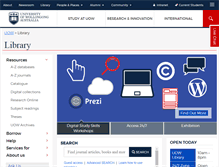 Tablet Screenshot of library.uow.edu.au